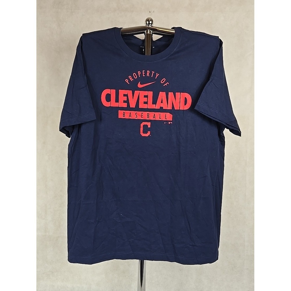 Nike Cleveland Shirt Mens XLarge Blue Short‎ Sleeve Tee Baseball NEW